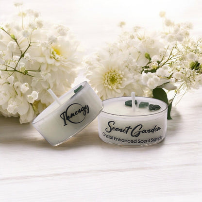Secret Garden, Premium Coconut-Soy Wax Tea Light Crystal Candle, 1oz - Tampa Home & Garden Store