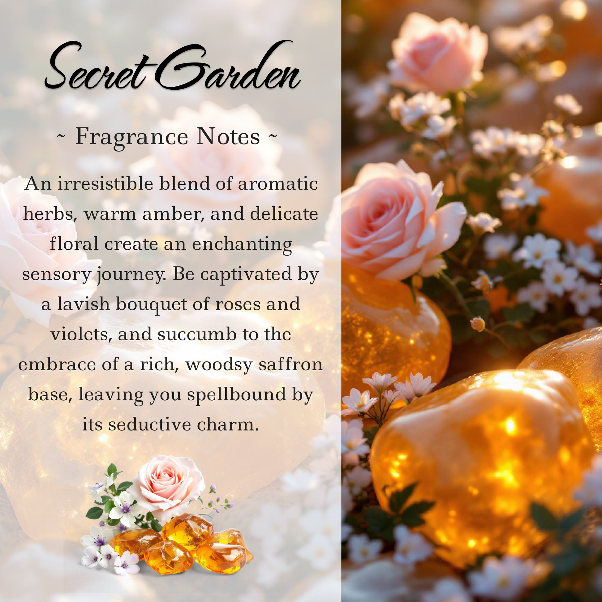 Secret Garden, Premium Coconut-Soy Wax Tea Light Crystal Candle, 1oz - Tampa Home & Garden Store