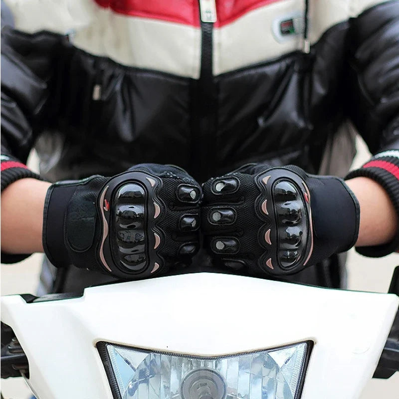 Outdoor Sports Touch Screen Gloves by BikerZoneZ, black motorcycle gloves with knuckle armor on Tampa Home & Garden Store