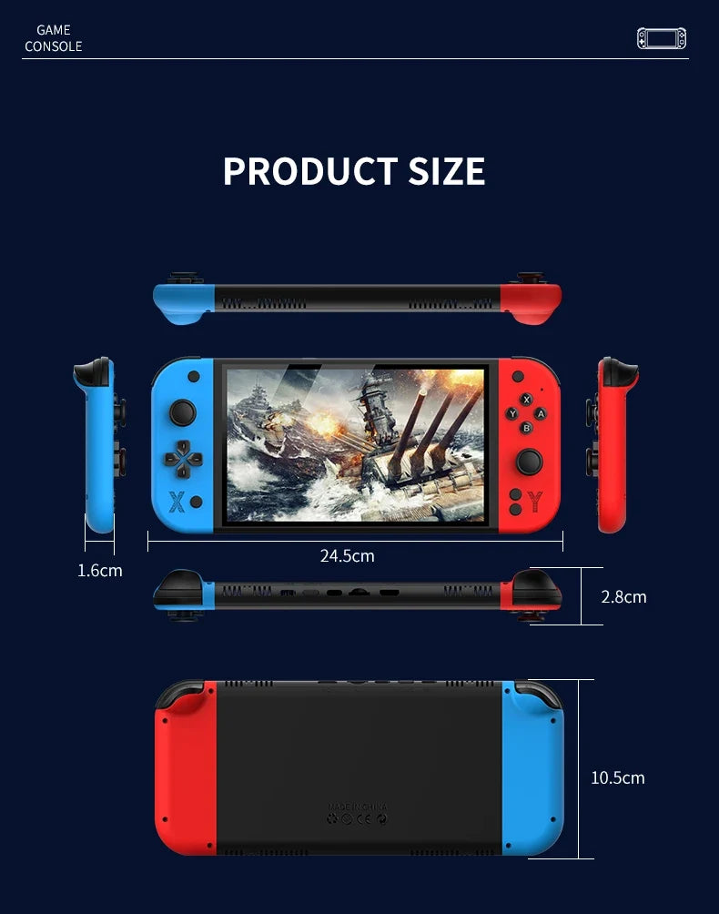 G90 handheld game console with 7-inch display, 64GB, blue and red controllers UpTrend Deals on Tampa Home & Garden Store