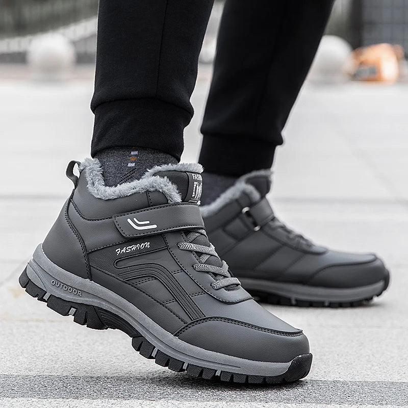 Winter boots for men, gray waterproof outdoor shoes on Tampa Home & Garden Store