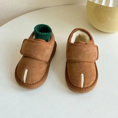 Kids Winter Snow Boots pair, brown faux suede, warm plush lining, anti-slip UpTrend Deals on Tampa Home & Garden Store