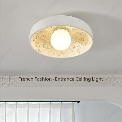 Perfecsy European LED ceiling lamp cream wind, round flush-mount with embossed interior on Tampa Home & Garden Store