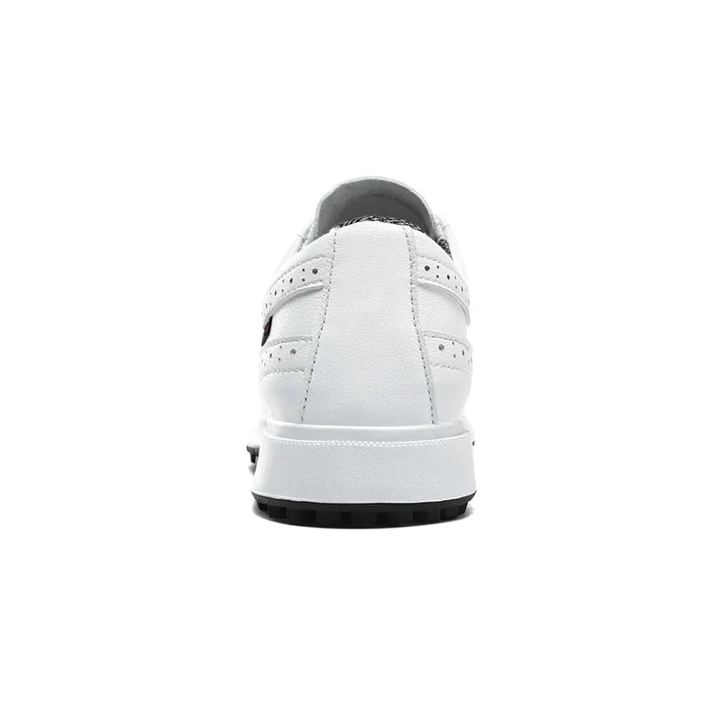 Men's Golf Shoes white leather breathable trainer with strap closure EstaliosFit on Tampa Home & Garden Store