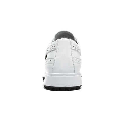 Men's Golf Shoes white leather breathable trainer with strap closure EstaliosFit on Tampa Home & Garden Store