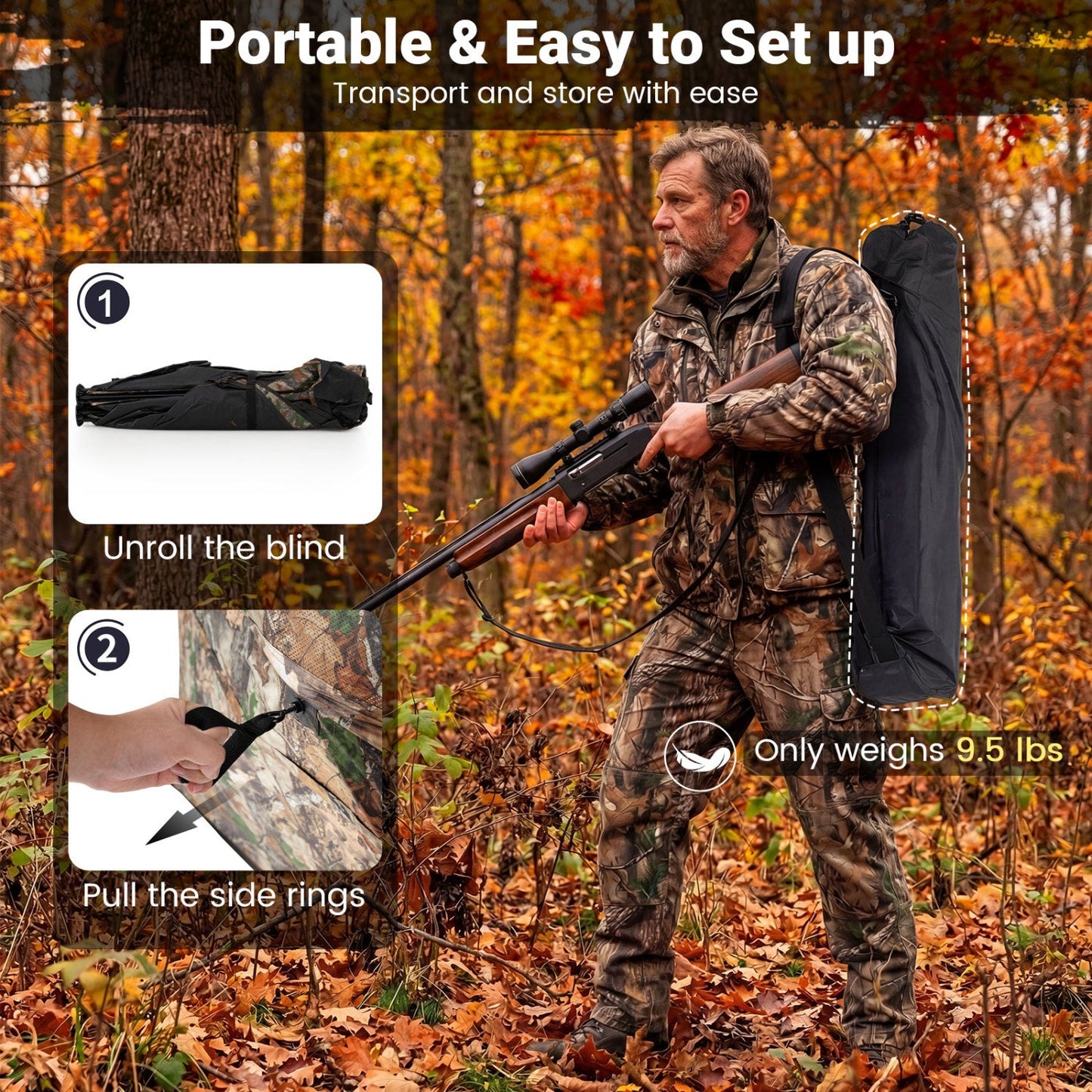 GemGear See-Through Hunting Blind Panel with Dog Door camo pop-up waterflow blind for 1-3 people on Tampa Home & Garden Store