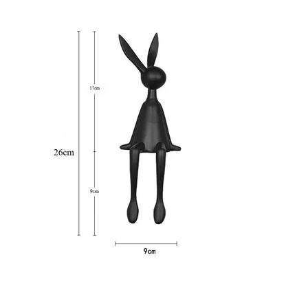 Perfecsy rabbit statue black abstract decor sculpture 26x9 cm for desk or cabinet on Tampa Home & Garden Store