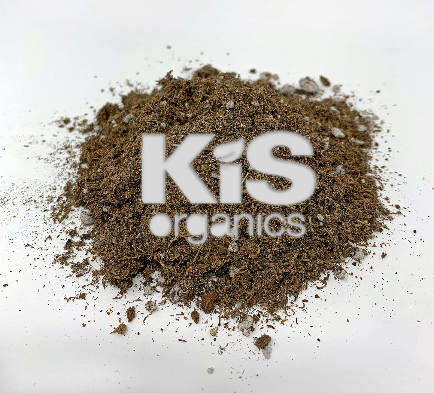 KIS Organics Seed Starter Mix soil, brown texture with white perlite bits on Tampa Home & Garden Store