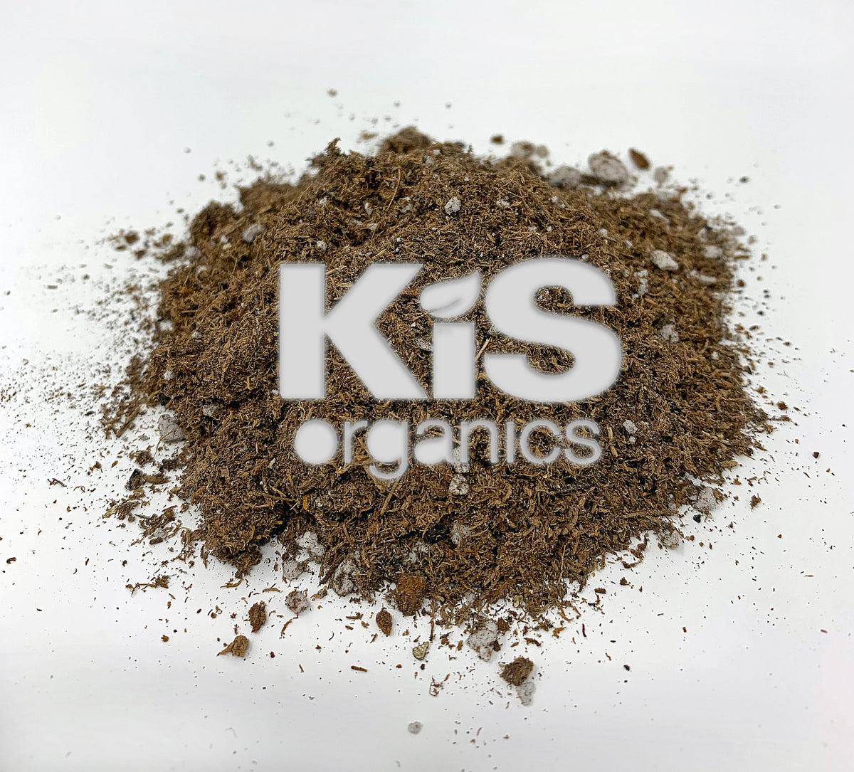 KIS Organics Seed Starter Mix soil, brown texture with white perlite bits on Tampa Home & Garden Store