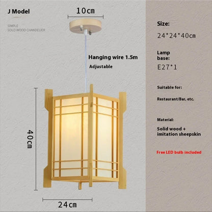 Solid wooden pendant light with natural frame and Japanese panels, E27, 24x24x40 cm Perfecsy on Tampa Home & Garden Store