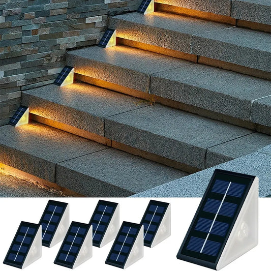 Outdoor Solar Step Lights Warm White RGB IP67 Waterproof Pathway Patio Yard - Tampa Home & Garden Store