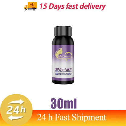 Silcy Skin Brass-Away violet color-correcting hair shampoo bottle 30ml purple label black cap on Tampa Home & Garden Store