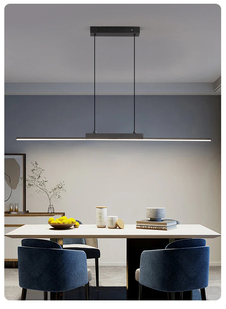 Modern Long Pendant Light – Minimalist Dining Room Chandelier for Kitchen & Living