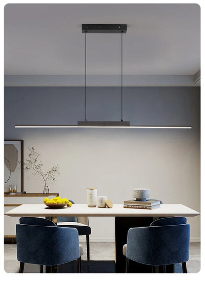 Modern Long Pendant Light – Minimalist Dining Room Chandelier for Kitchen & Living