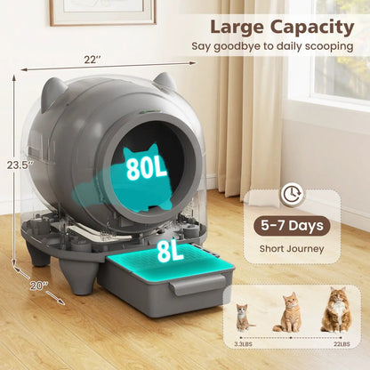 Self Cleaning Litter Box with App Control