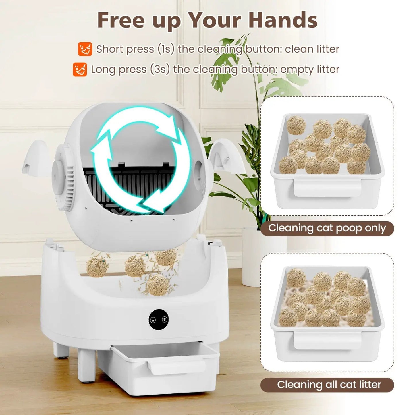 Self-Cleaning Cat Litter Box With App Control