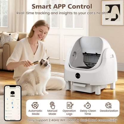 Self-Cleaning Cat Litter Box With App Control