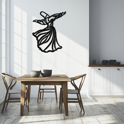 Semazen Metal Wall Art - Whirling Dervish Sufi Decor - KAF226 - Tampa Home & Garden Store