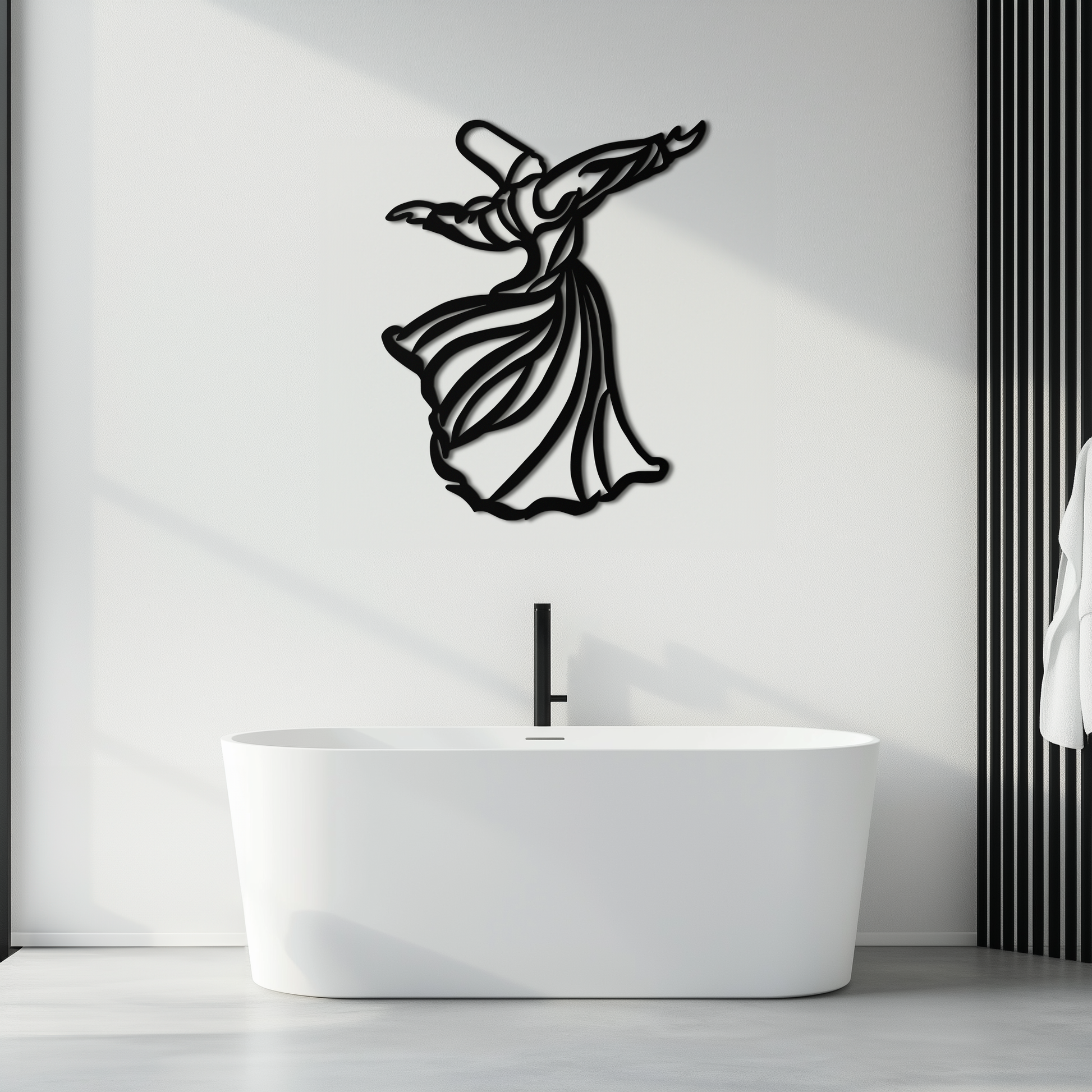 Semazen Metal Wall Art - Whirling Dervish Sufi Decor - KAF226 - Tampa Home & Garden Store