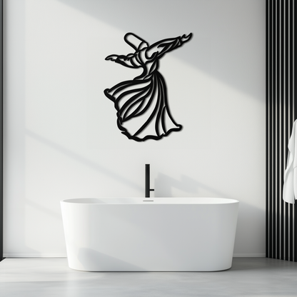 Semazen Metal Wall Art - Whirling Dervish Sufi Decor - KAF226 - Tampa Home & Garden Store