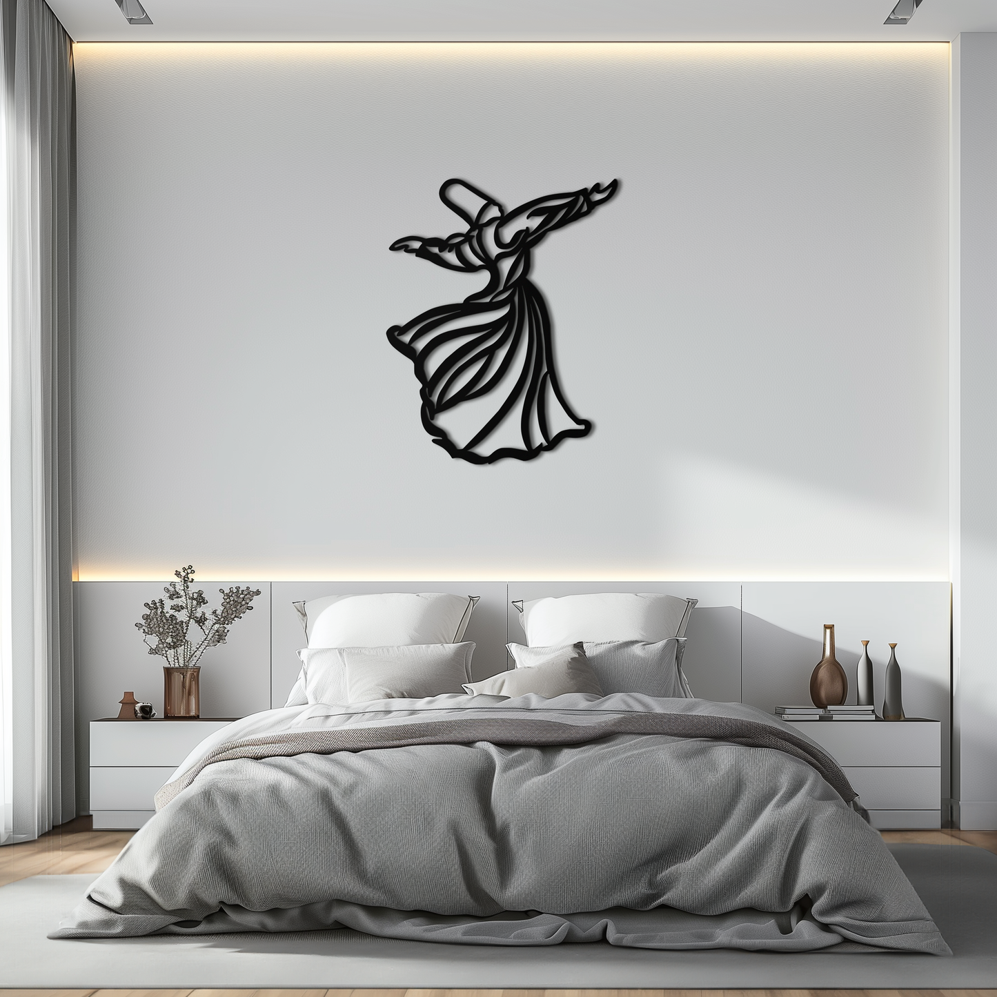 Semazen Metal Wall Art - Whirling Dervish Sufi Decor - KAF226 - Tampa Home & Garden Store