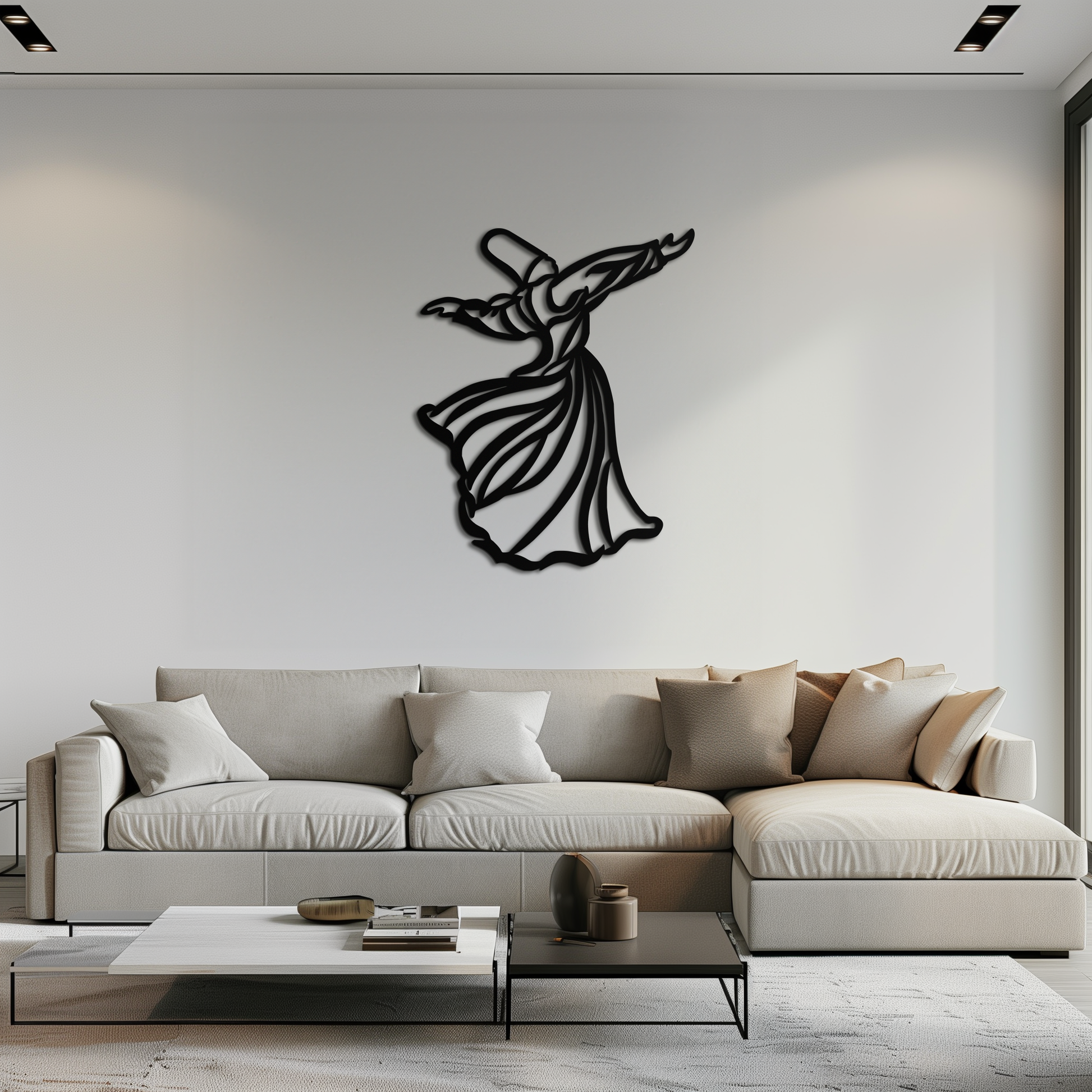 Semazen Metal Wall Art - Whirling Dervish Sufi Decor - KAF226 - Tampa Home & Garden Store