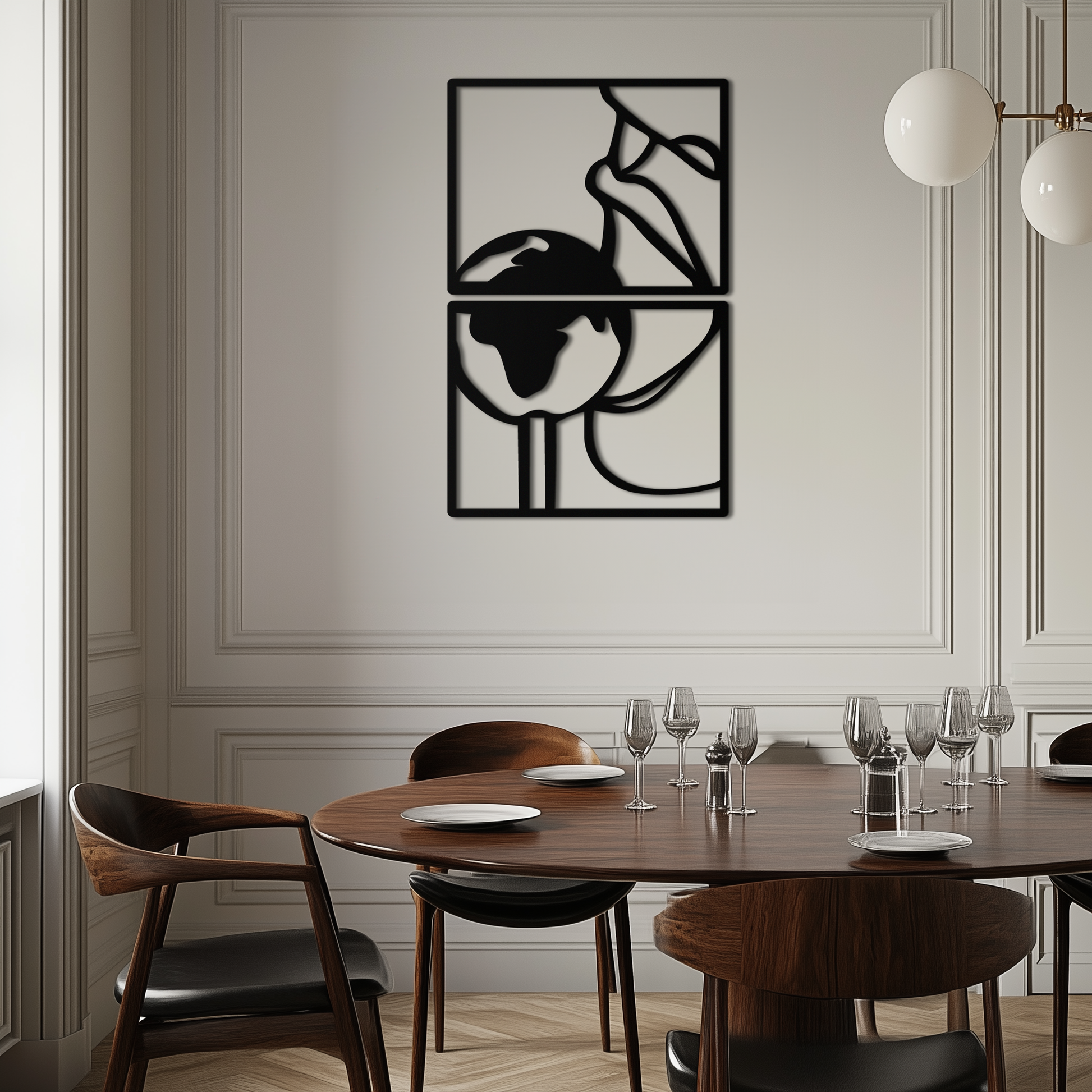Sensual Earth Kiss Metal Wall Art – Modern Two-Panel Minimalist Decor- KAF564 - Tampa Home & Garden Store