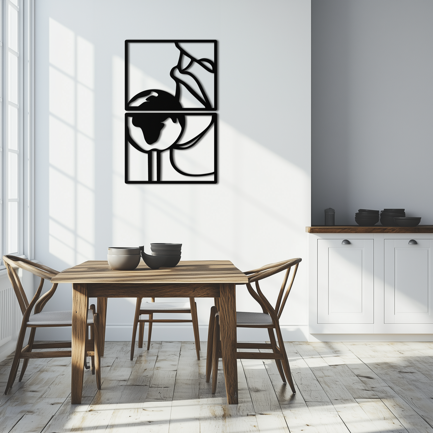 Sensual Earth Kiss Metal Wall Art – Modern Two-Panel Minimalist Decor- KAF564 - Tampa Home & Garden Store