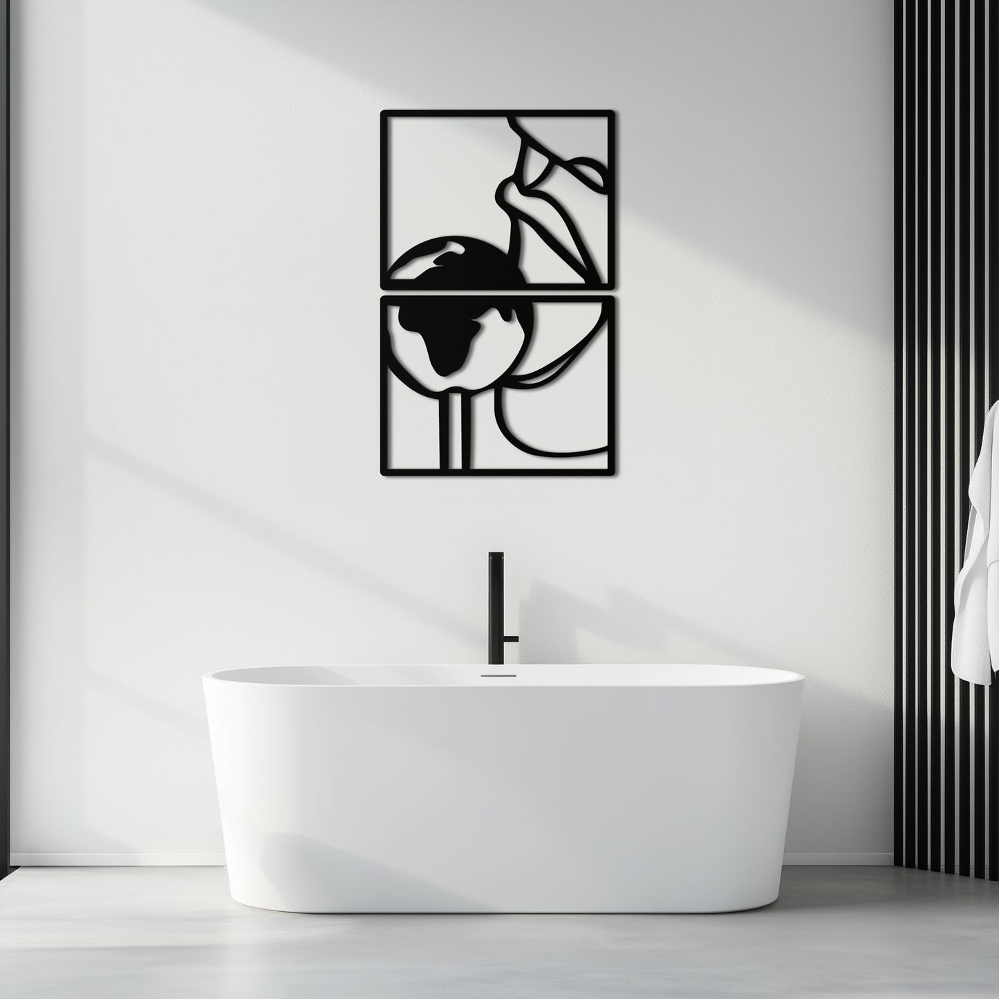Sensual Earth Kiss Metal Wall Art – Modern Two-Panel Minimalist Decor- KAF564 - Tampa Home & Garden Store