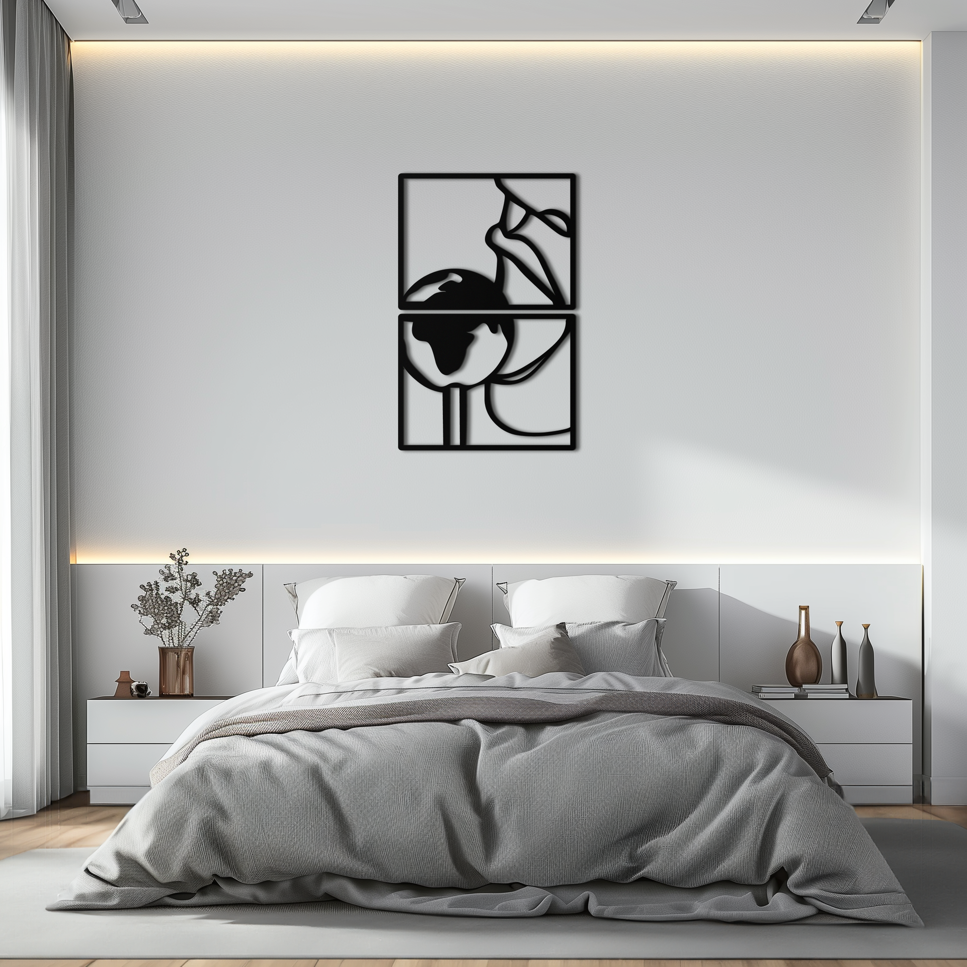 Sensual Earth Kiss Metal Wall Art – Modern Two-Panel Minimalist Decor- KAF564 - Tampa Home & Garden Store
