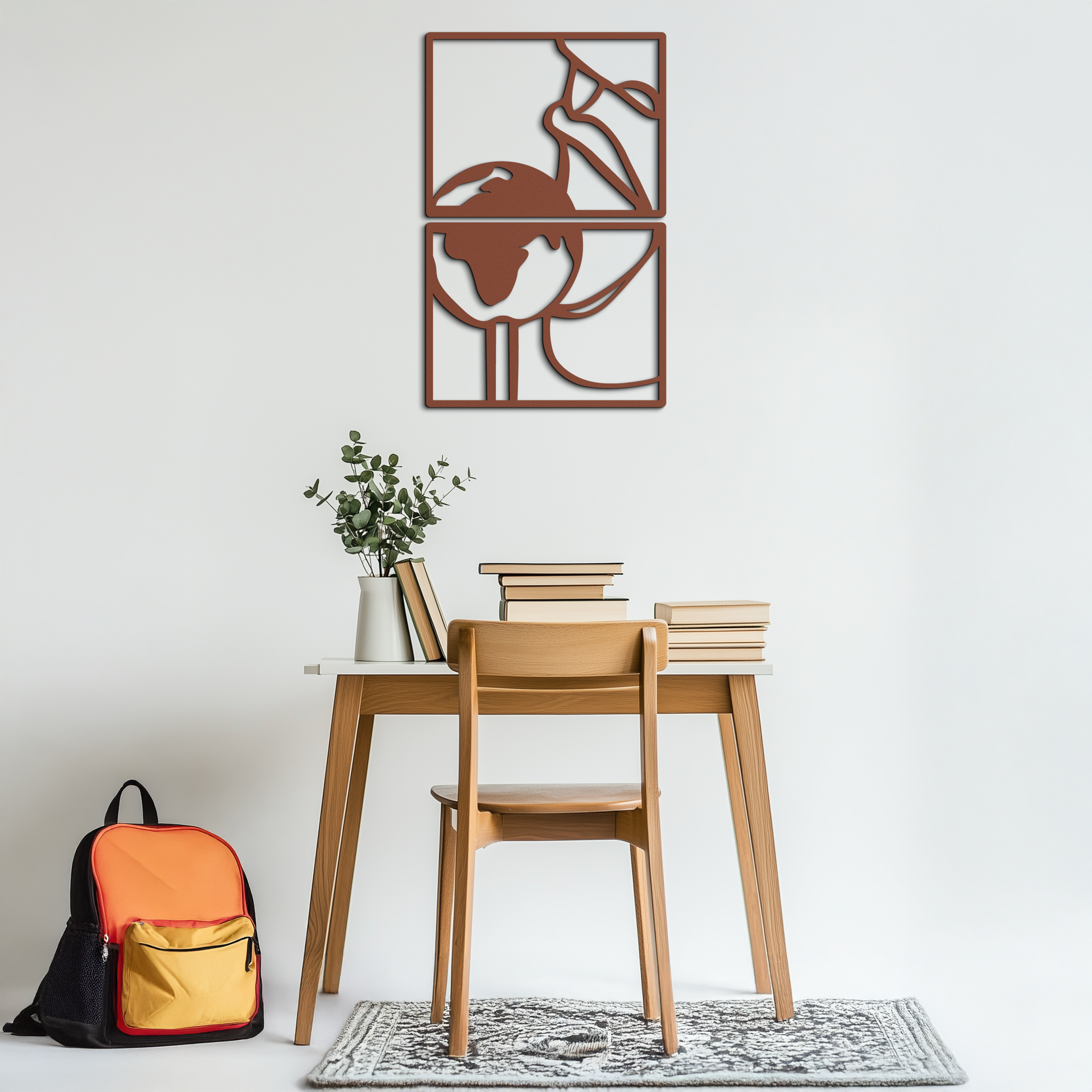 Sensual Earth Kiss Metal Wall Art – Modern Two-Panel Minimalist Decor- KAF564 - Tampa Home & Garden Store