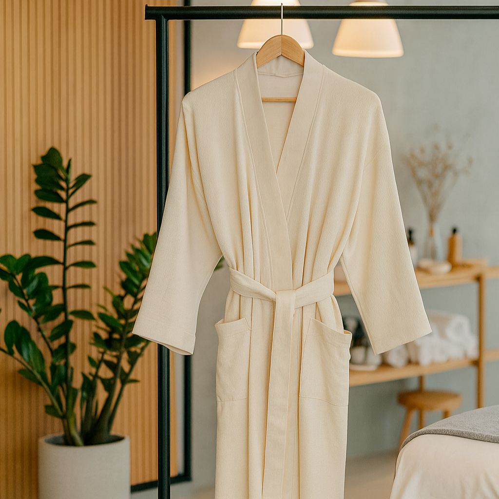 Soft Organic Cotton Knitted Kimono Robe Deluxe