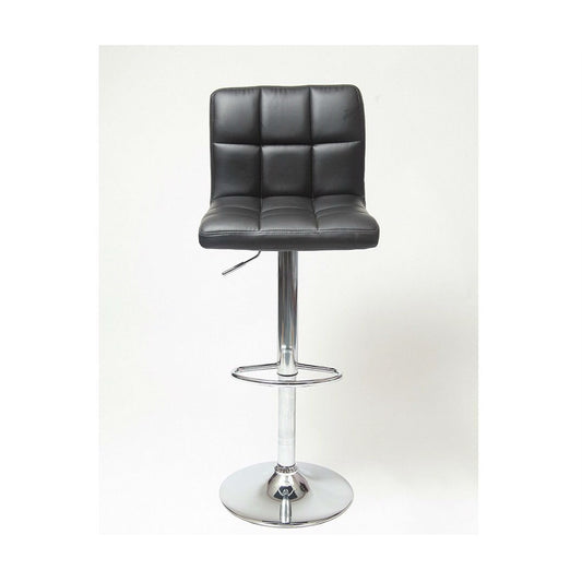 Set of 2 - Adjustable Height Bar Stool with Black Faux Leather Cushion Seat - Tampa Home & Garden Store