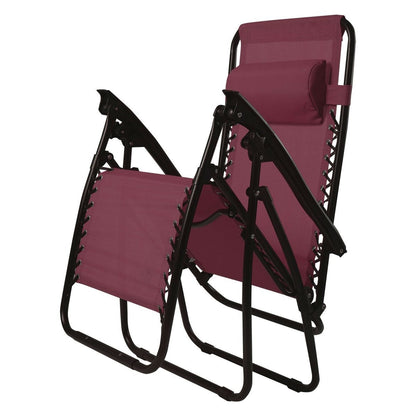 Set of 2 Burgundy Wine Red Folding Outdoor Zero Gravity Lounge Chair - Tampa Home & Garden Store