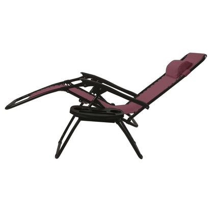 Set of 2 Burgundy Wine Red Folding Outdoor Zero Gravity Lounge Chair - Tampa Home & Garden Store