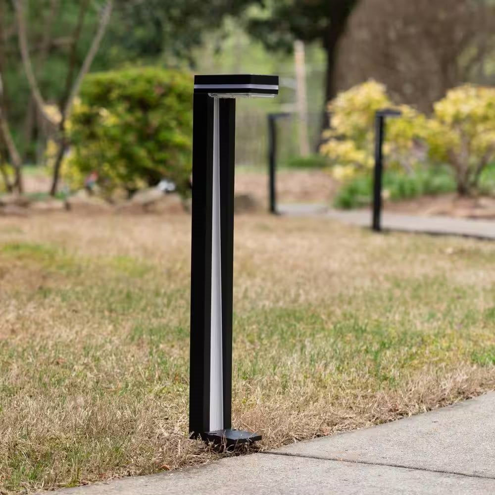 Set of 2 - Modern Outdoor Solar Light White LED Path Outdoor Yard Lighting - Tampa Home & Garden Store