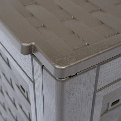 Set of 2 - Outdoor Garden 158 Gallon Compost Bin Set in Brown Plastic Rattan - Tampa Home & Garden Store