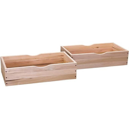 Set of 2 - Solid Wood Rolling Storage Drawers for Under Bed - Made in USA - Tampa Home & Garden Store