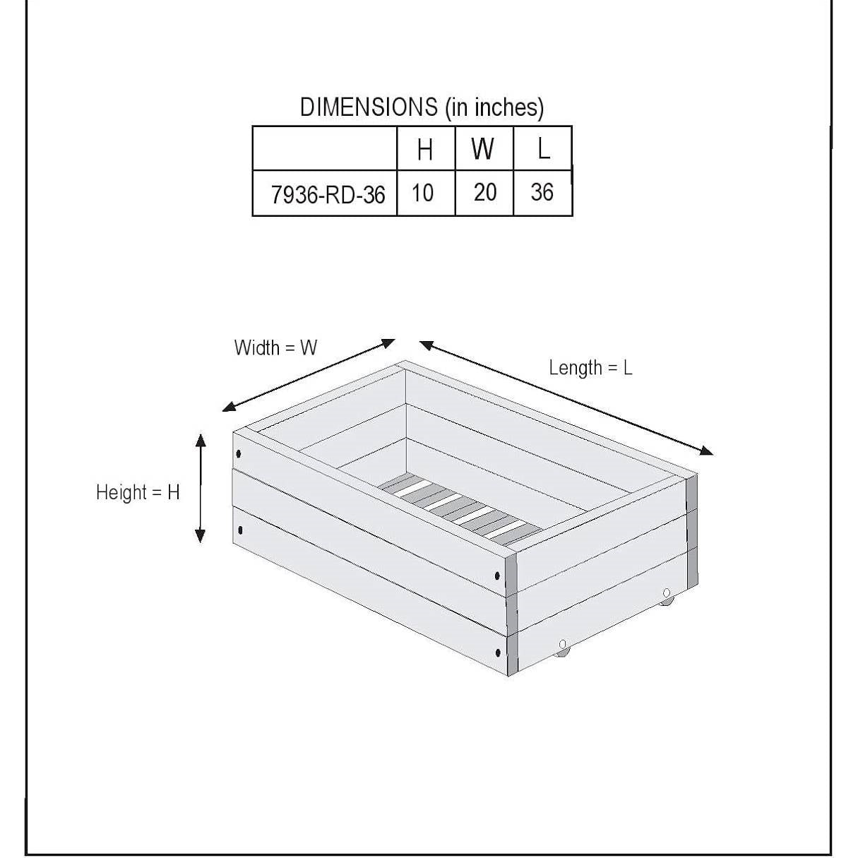Set of 2 - Solid Wood Rolling Storage Drawers for Under Bed - Made in USA - Tampa Home & Garden Store