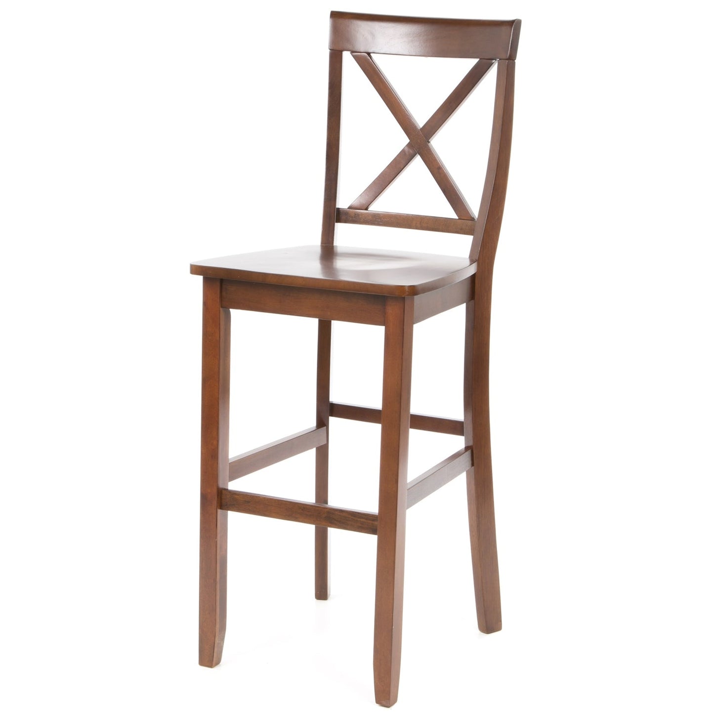 Set of 2 - X-Back 30-inch Solid Wood Barstool in Mahogany Finish - Tampa Home & Garden Store