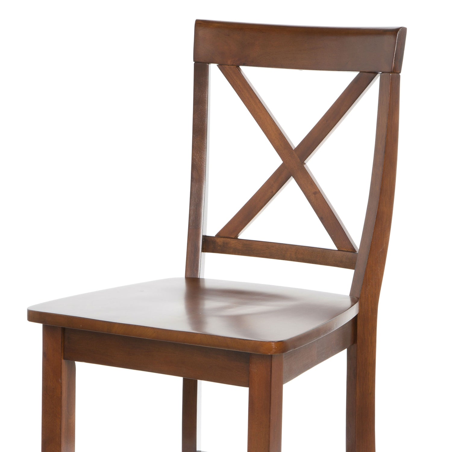 Set of 2 - X-Back 30-inch Solid Wood Barstool in Mahogany Finish - Tampa Home & Garden Store