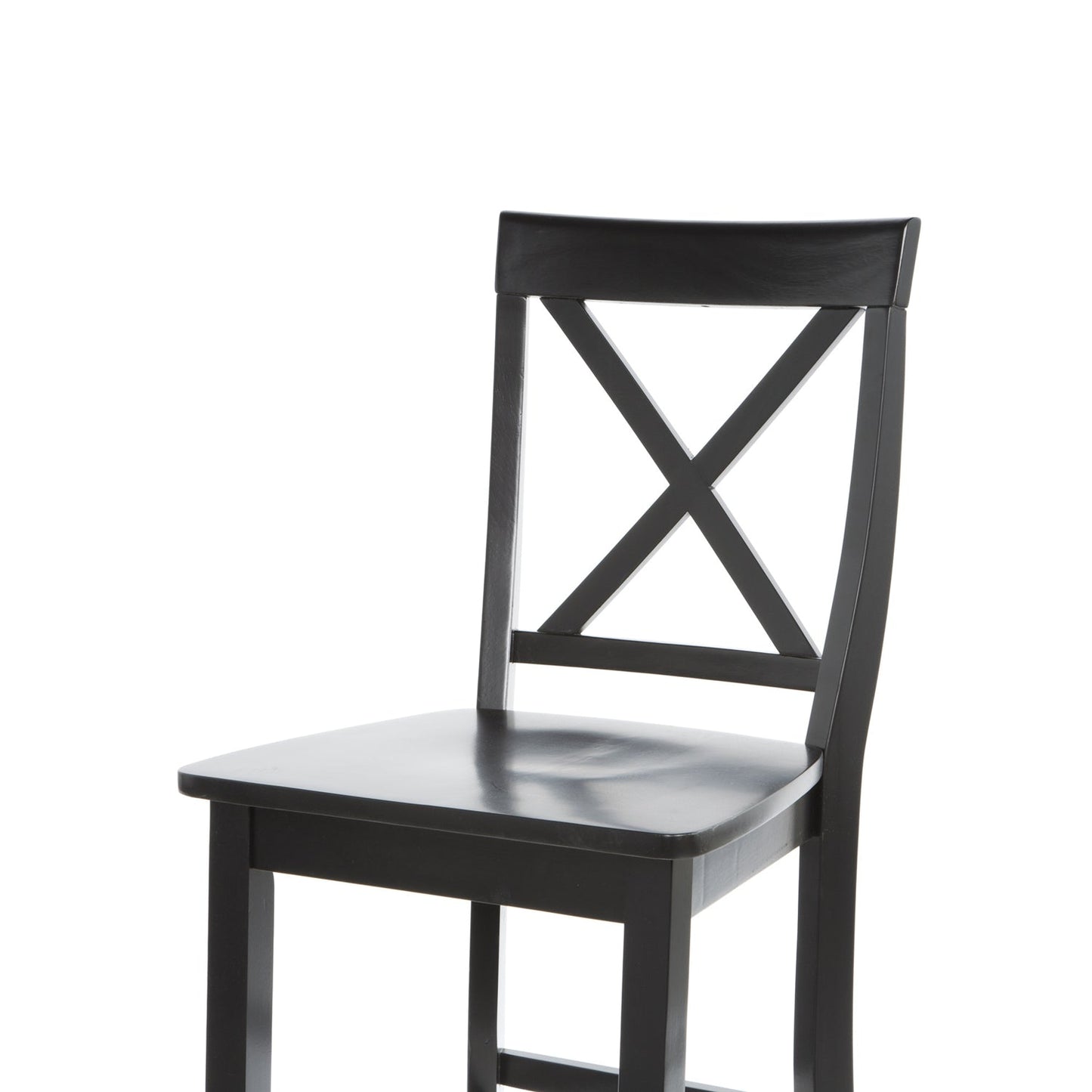 Set of 2 - X-Back Solid Wood 30-inch Barstools in Black Finish - Tampa Home & Garden Store