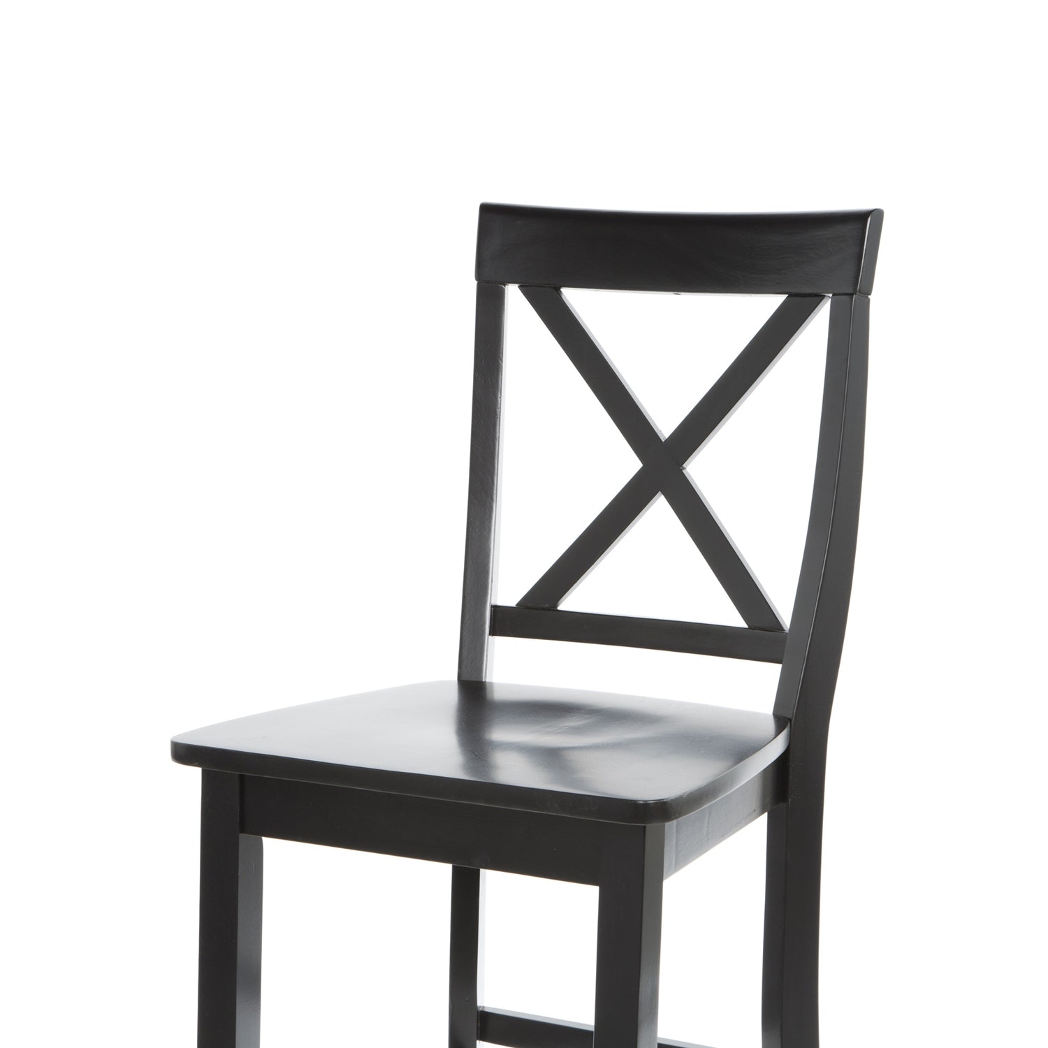 Set of 2 - X-Back Solid Wood 30-inch Barstools in Black Finish - Tampa Home & Garden Store