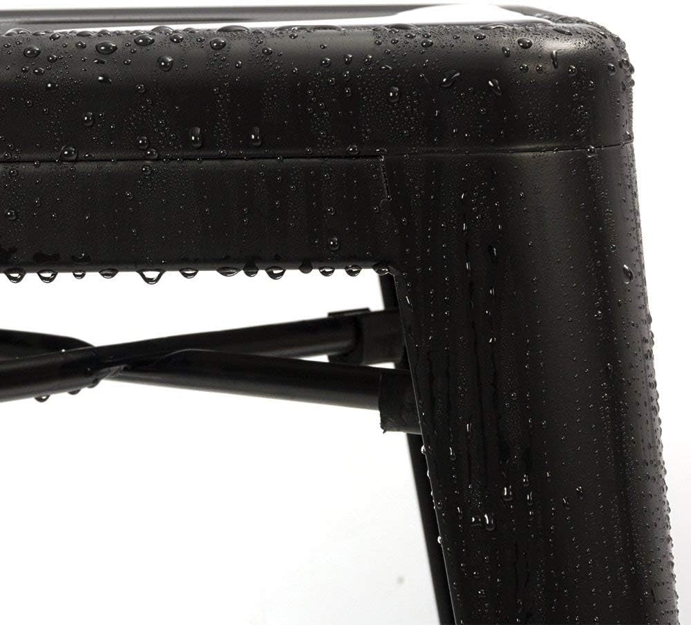 Set of 4 - 24-in. Indoor/Outdoor Backless Stacking Black Metal Barstools - Tampa Home & Garden Store