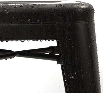 Set of 4 - 24-in. Indoor/Outdoor Backless Stacking Black Metal Barstools - Tampa Home & Garden Store