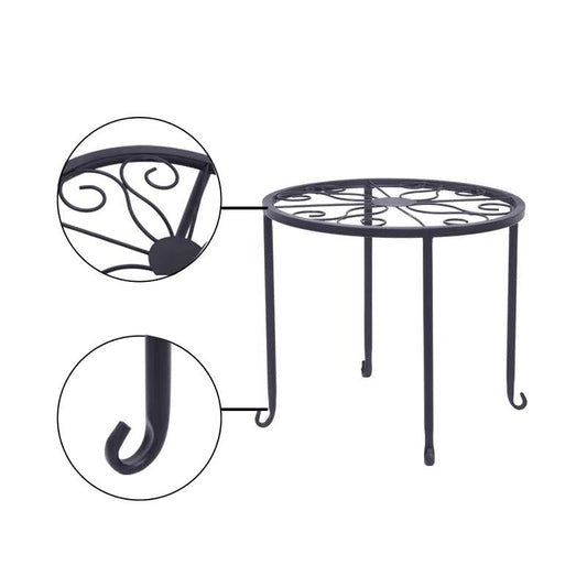 Set of 4 - Indoor Outdoor Black Metal Plant Stand - Tampa Home & Garden Store