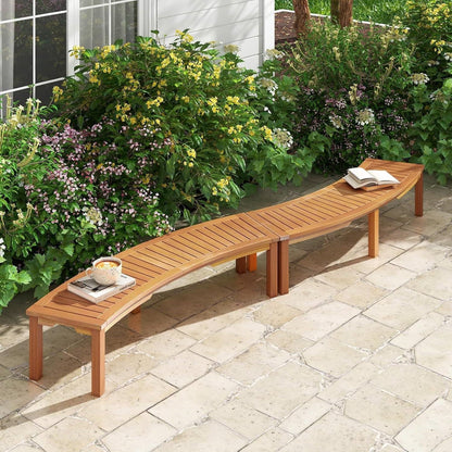 Set of 4 - Outdoor Curved Backless Garden Bench - Around Tree Table or Fire Pit - Tampa Home & Garden Store