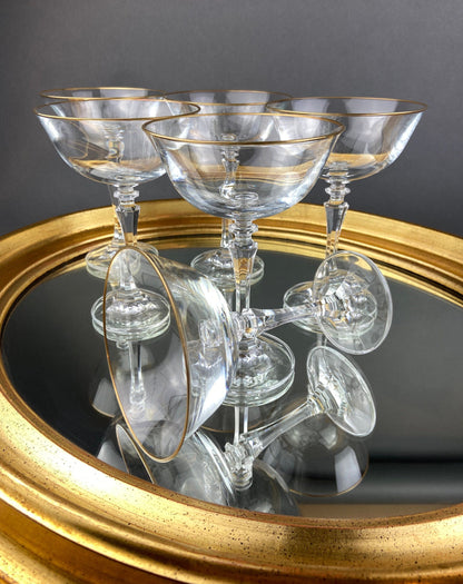 Set of 5 Whiskey or Scotch Stemless Glassware. Bold Gold Rim with Engraved Motif. Elegant Gift for Dad or Him. Office Bar. - Tampa Home & Garden Store