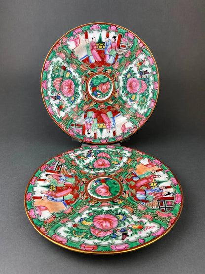 Five Large Asian Plates With Dragons and Peonies, pottery & ironstone dinnerware with peonies on Tampa Home & Garden Store