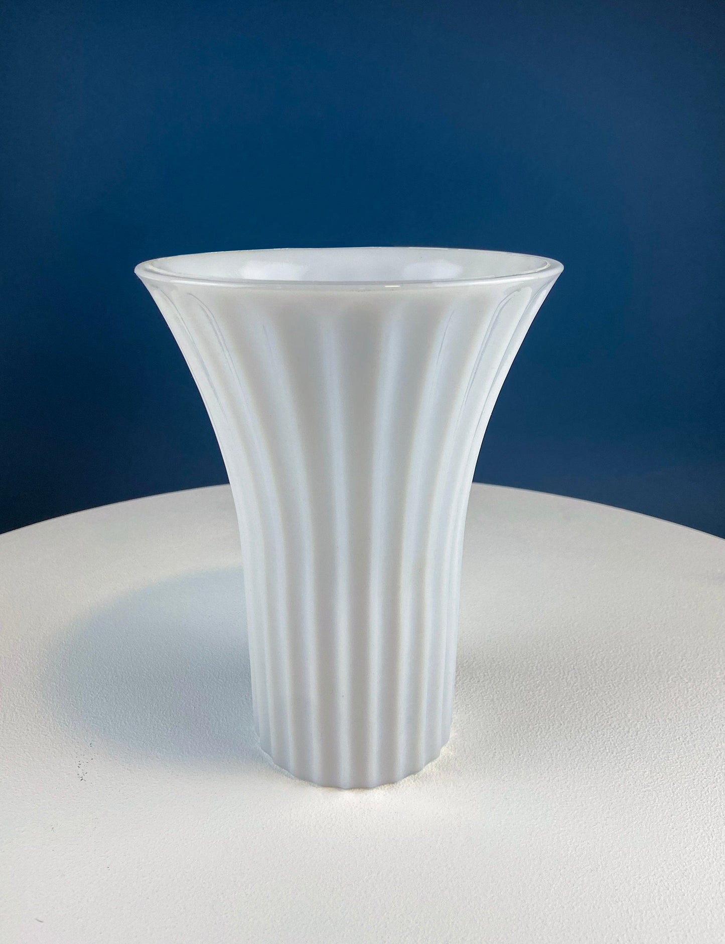 Set of Three, Fluted Milk Glass Vases.  Collection of White, Modern Style Vases of Varying Shapes and Sizes. Wedding Decor. White Home Decor - Tampa Home & Garden Store